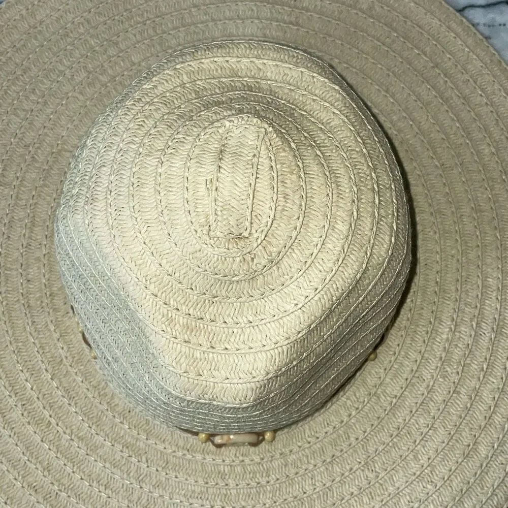 Universal thread women’s tan straw hat beach pool hat size small/medium NWT
